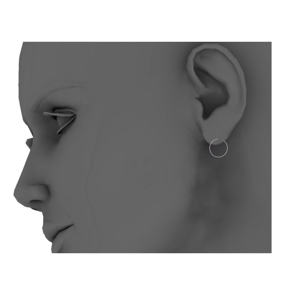 14K White Gold Polished Endless Small Hoop Earring
